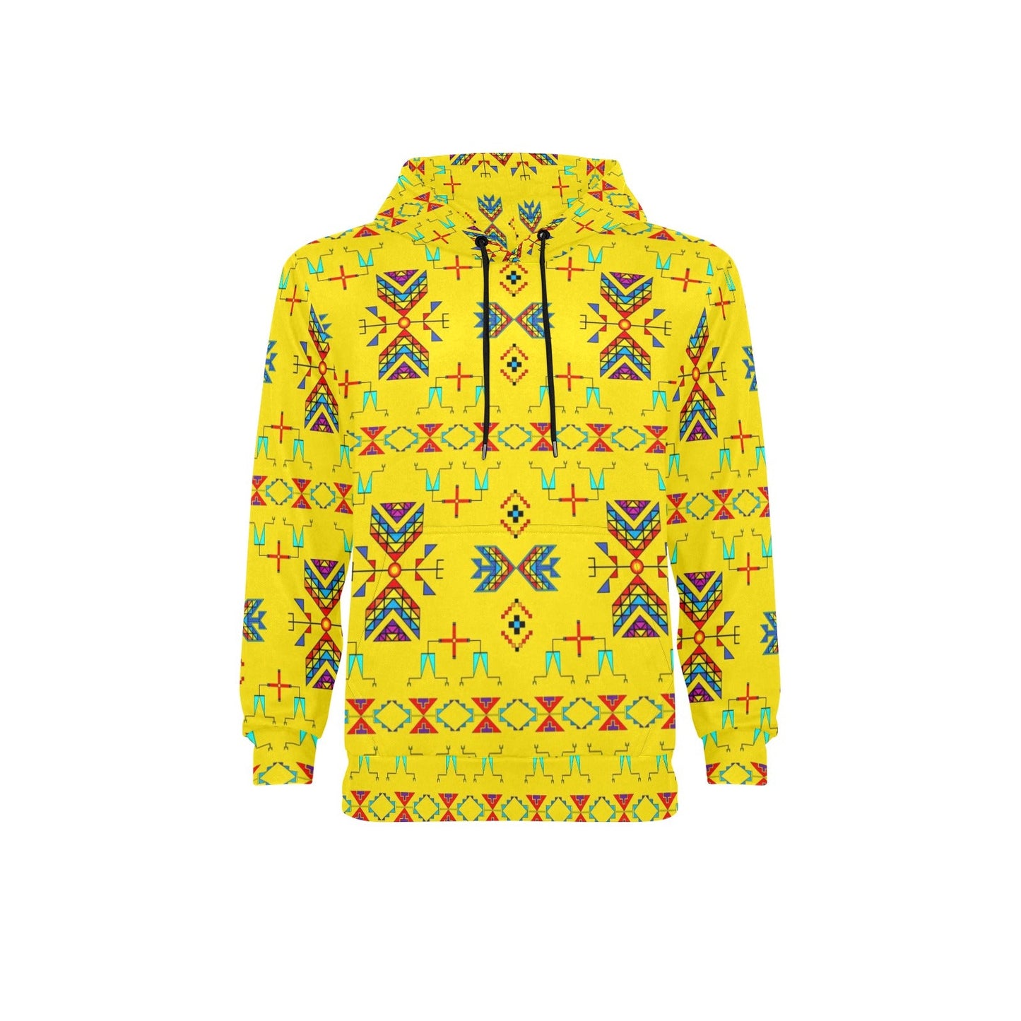 Rainy Chief Rainbow Yellow Men's Long Sleeve Fleece Hoodie