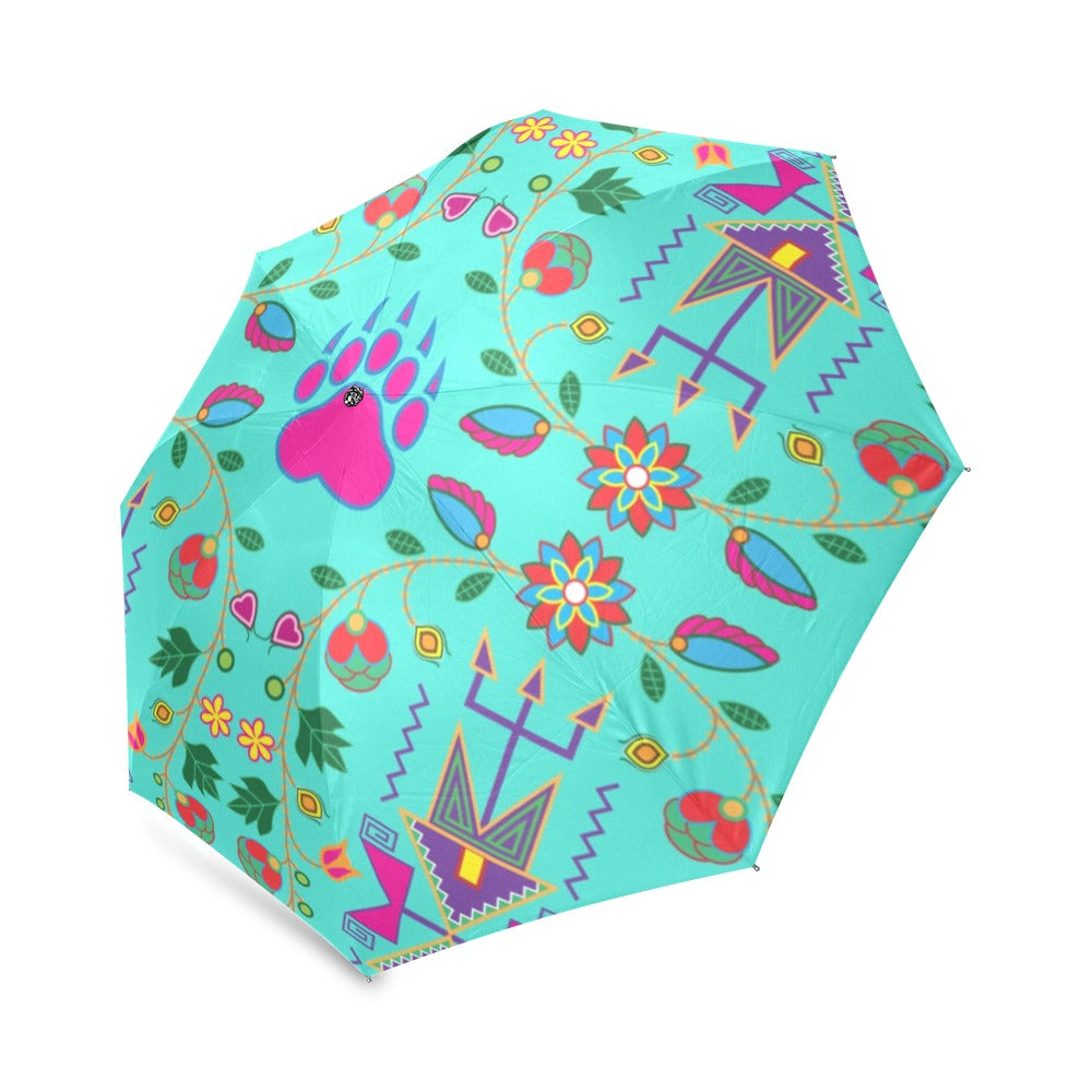 Geometric Floral Fall Sky Foldable Umbrella