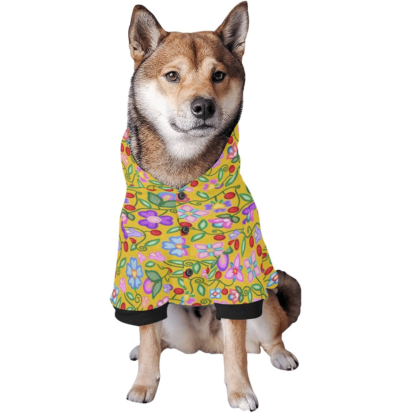 Petal Harmony Ochre Pet Hoodie