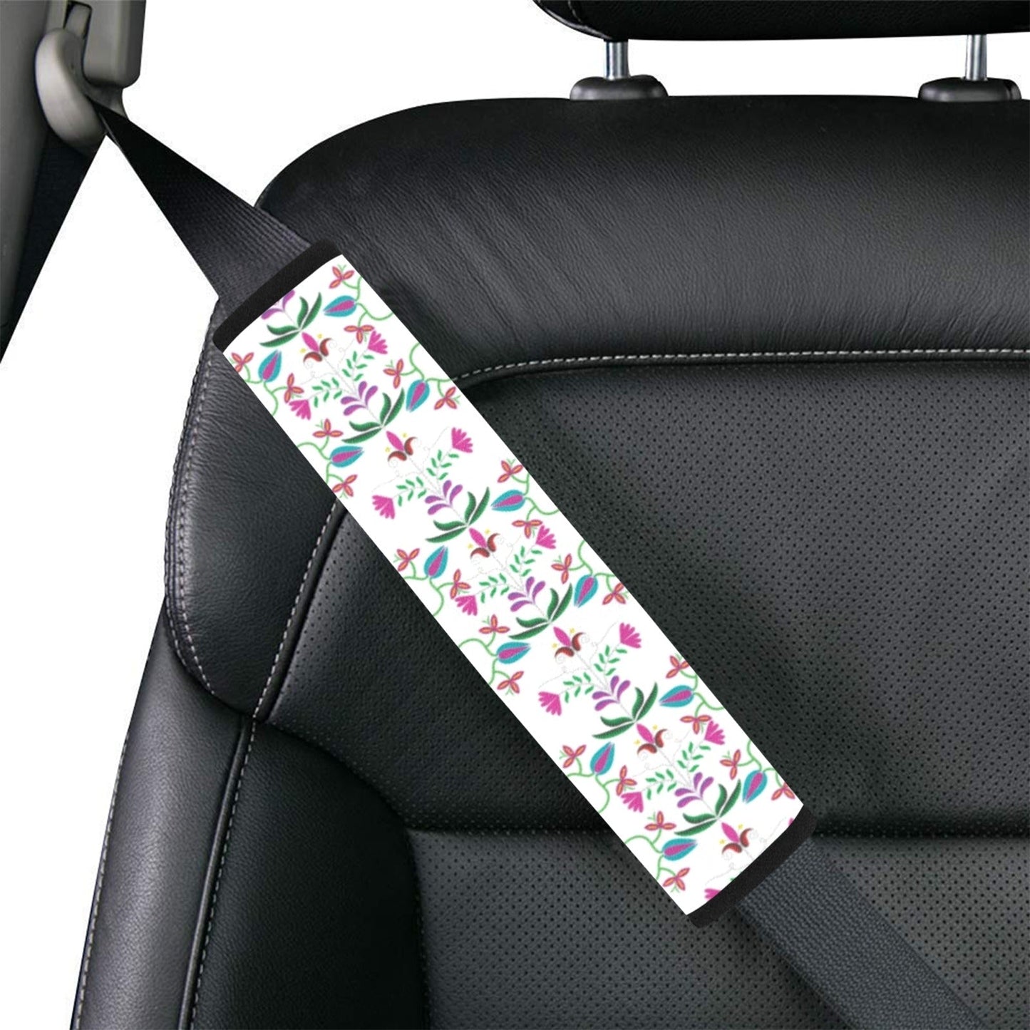 Quilled Divine White Car Seat Belt Cover