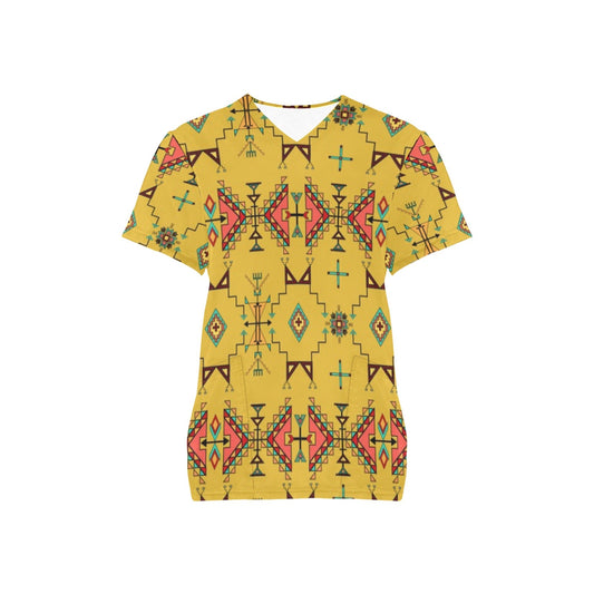 Thunder Flight Yellow Scrub Top