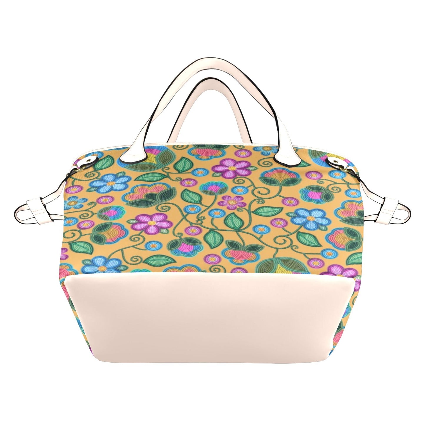 Turquoise Sunbeam Yellow Clover Canvas Tote