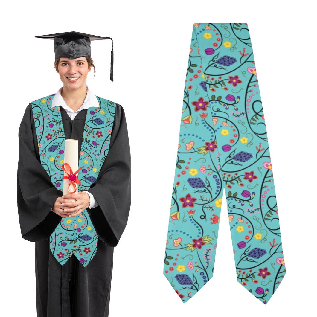 Fresh Fleur Sky Graduation Stole