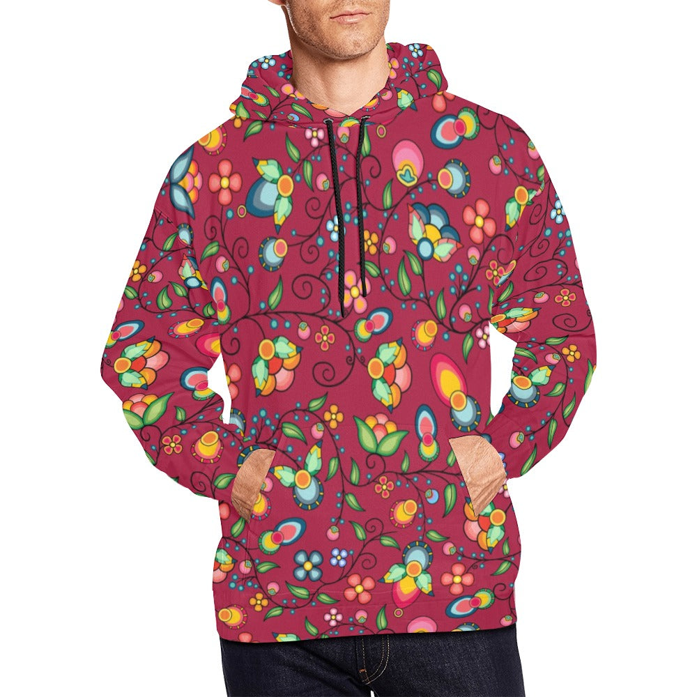Floral Bounty Magenta Hoodie for Men