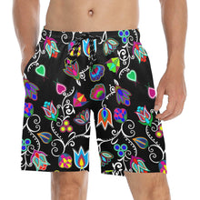 Load image into Gallery viewer, Indigenous Paisley Black Men&#39;s Mid-Length Beach Shorts
