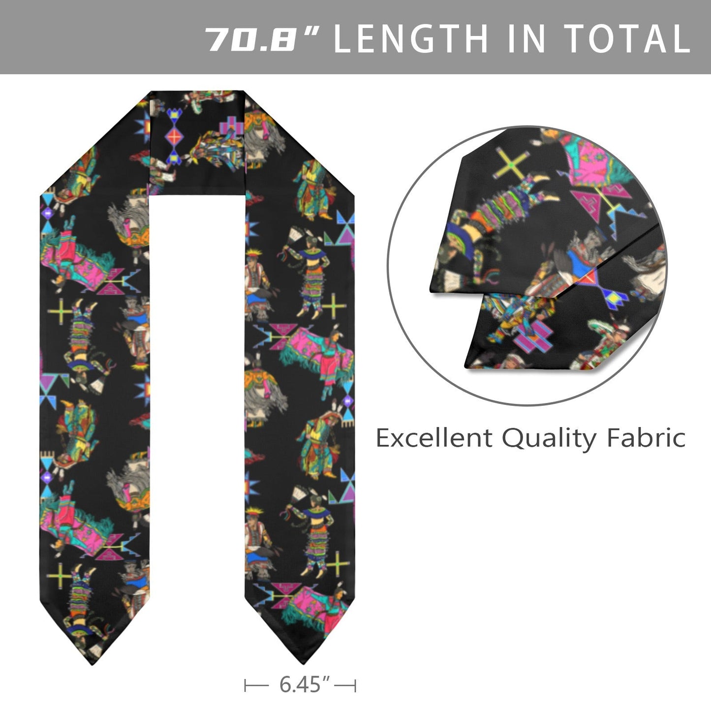 Grand Entry Dancers Black Graduation Stole