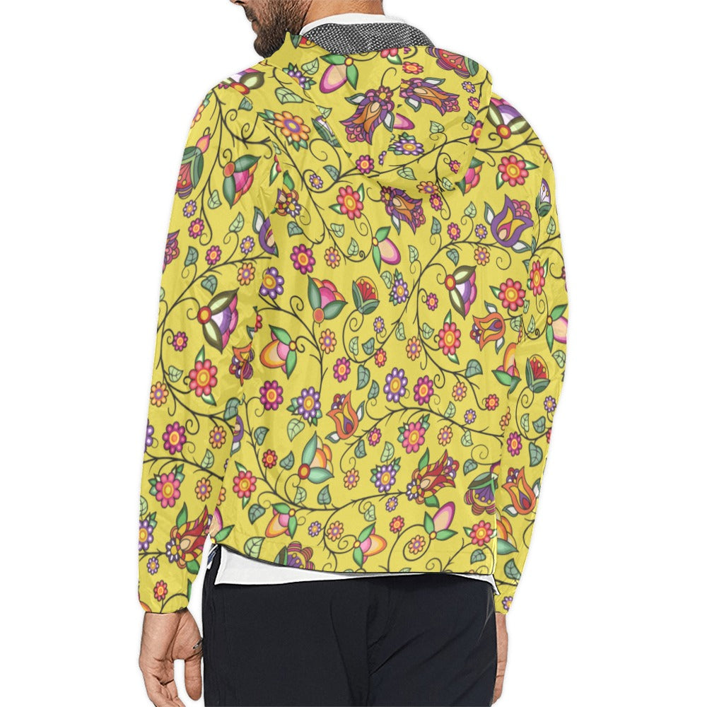 Heartbeat Petals Yellow Men's Windbreaker