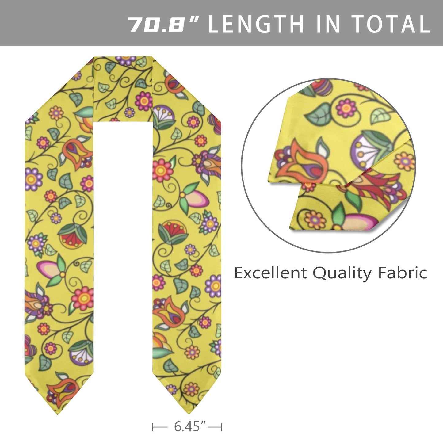 Heartbeat Petals Yellow Graduation Stole