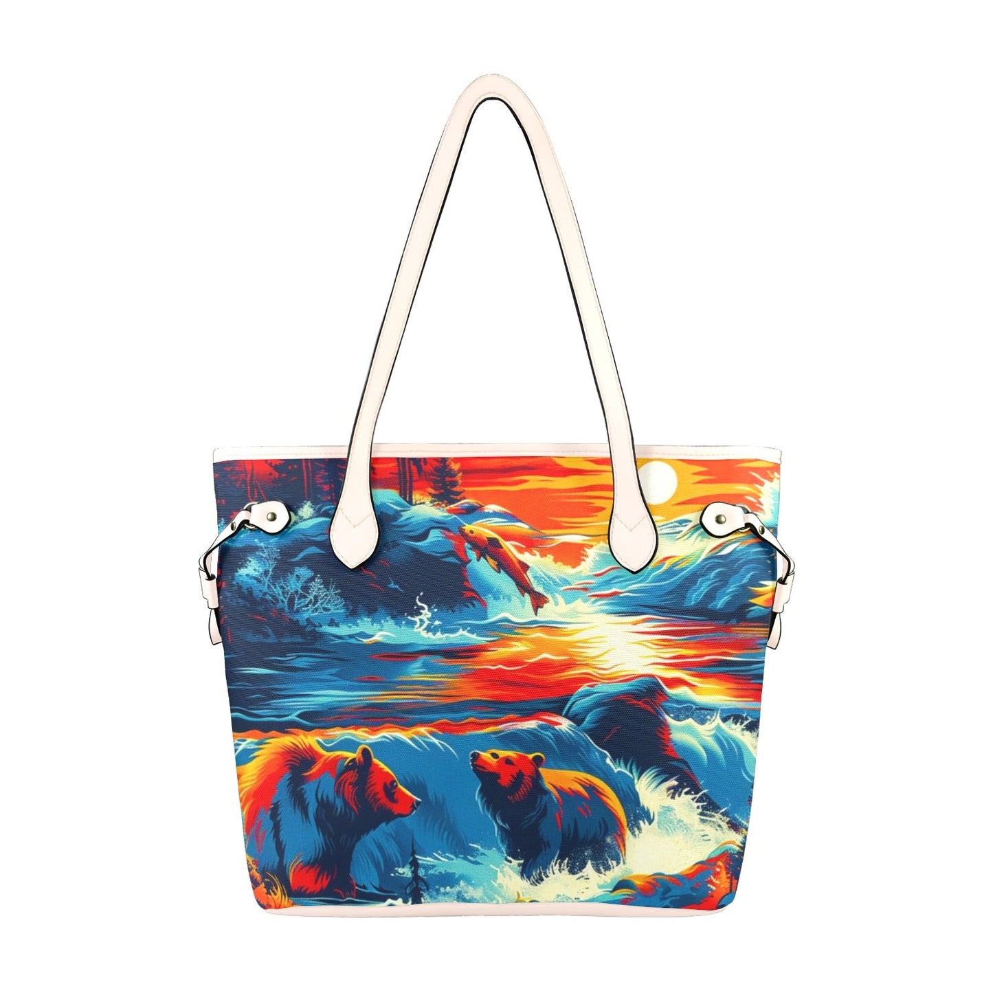 Fishing Bears 2 Clover Canvas Tote Bag