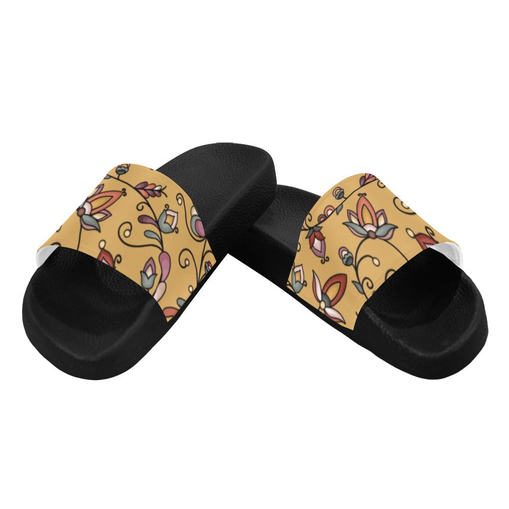 Burnt Sky Petals Gold Men's Slide Sandals
