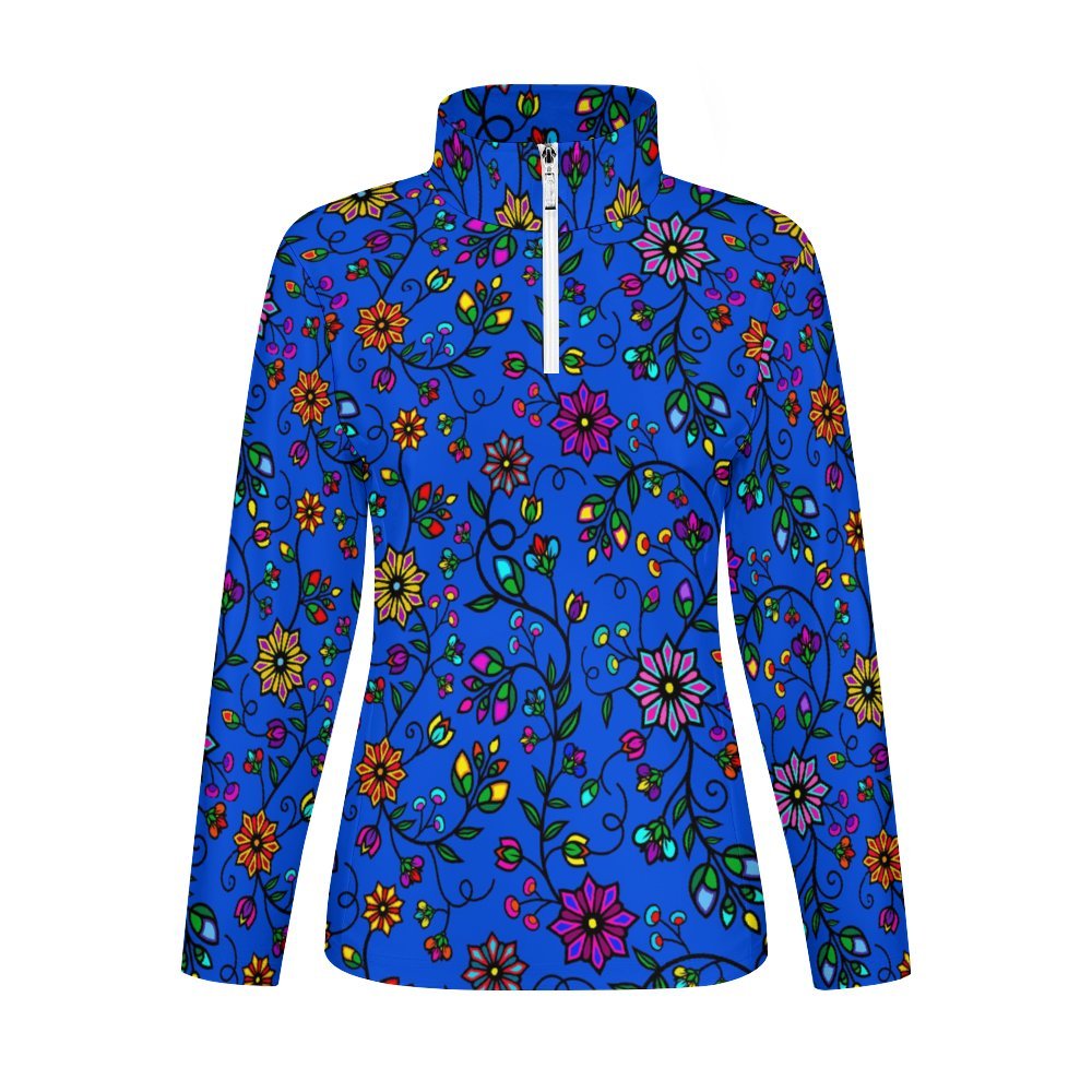 Prairie Paintbrush Blue  Long Sleeve Yoga Shirt