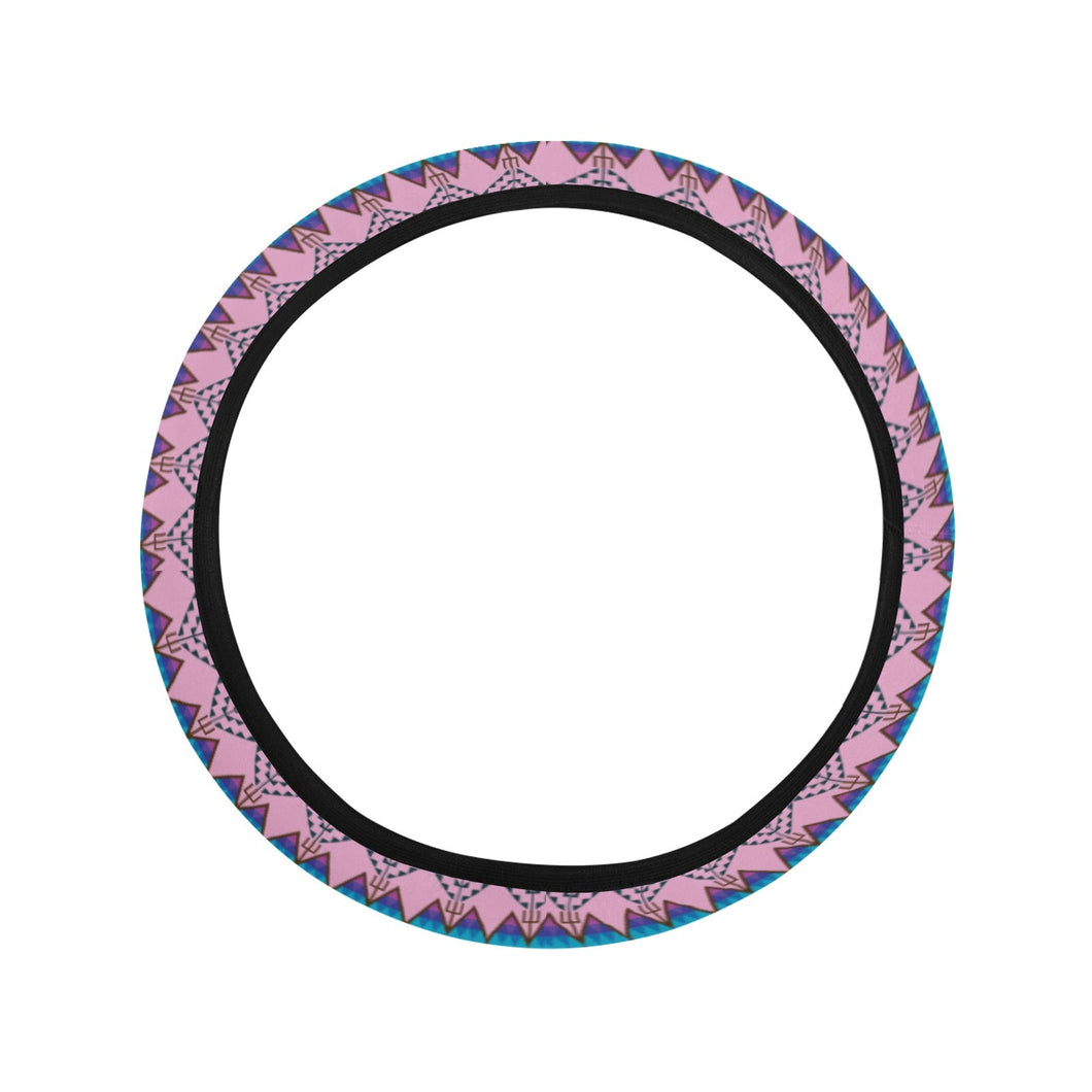 Sacred Trust Carnation Steering Wheel Cover with Elastic Edge