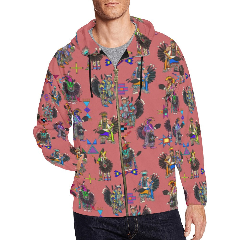 Men's Tradish Dancers Terra Cotta Men's Zipper Hoodie