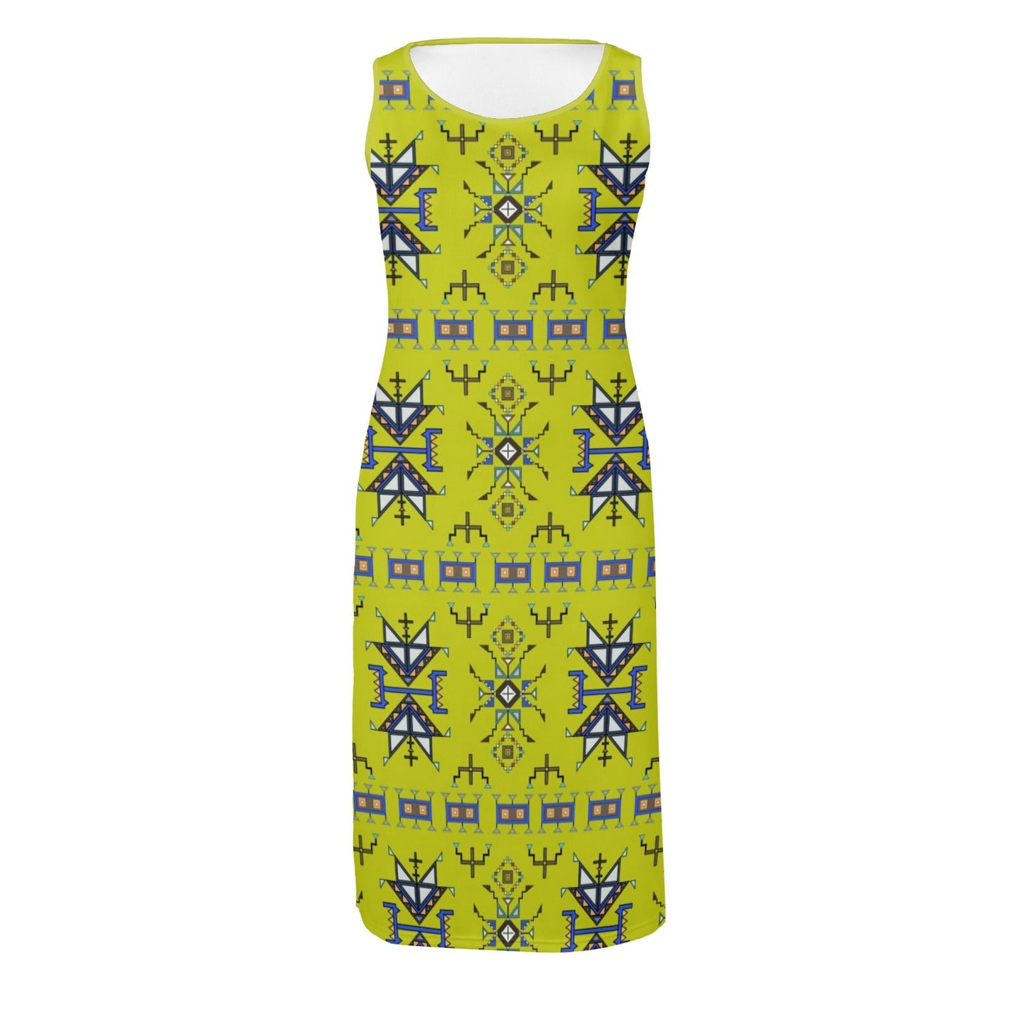 Eagle Strike Lime Phaedra Sleeveless Open Fork Long Dress