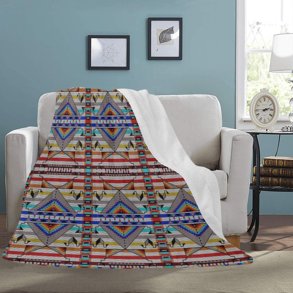 Medicine Blessing White X-Large Micro Fleece Blanket