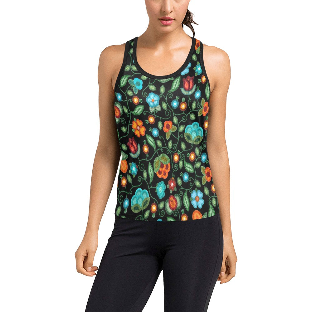 Prairie Fire Petals Black Racerback Tank Top