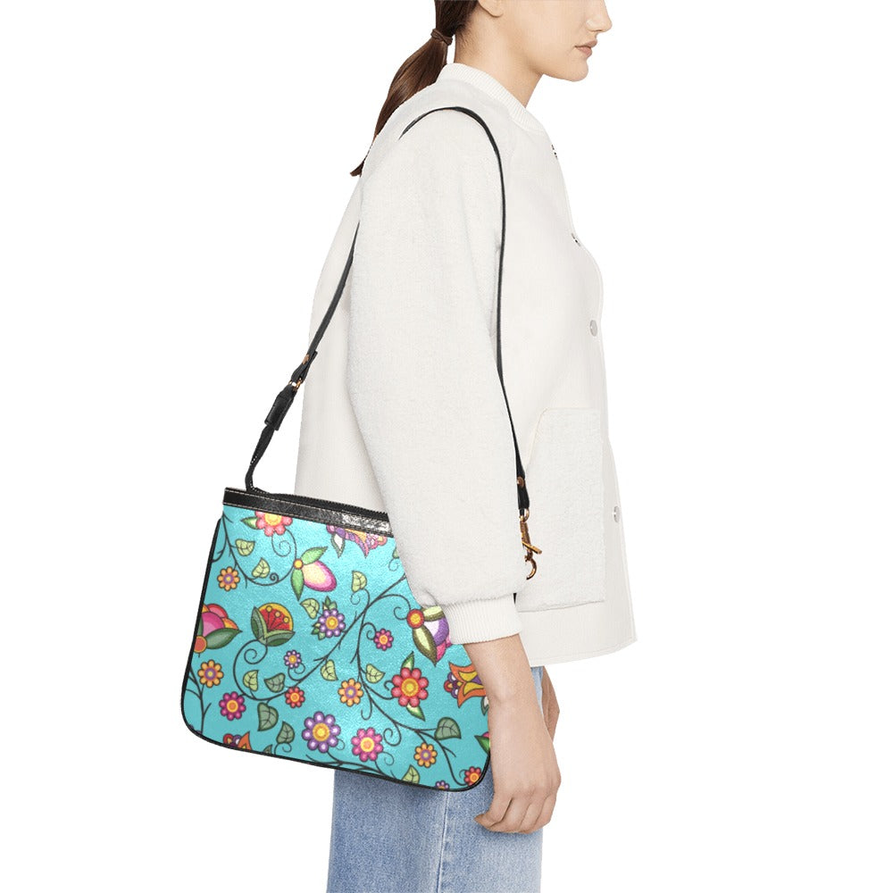 Heartbeat Petals Turquoise Small Shoulder Bag