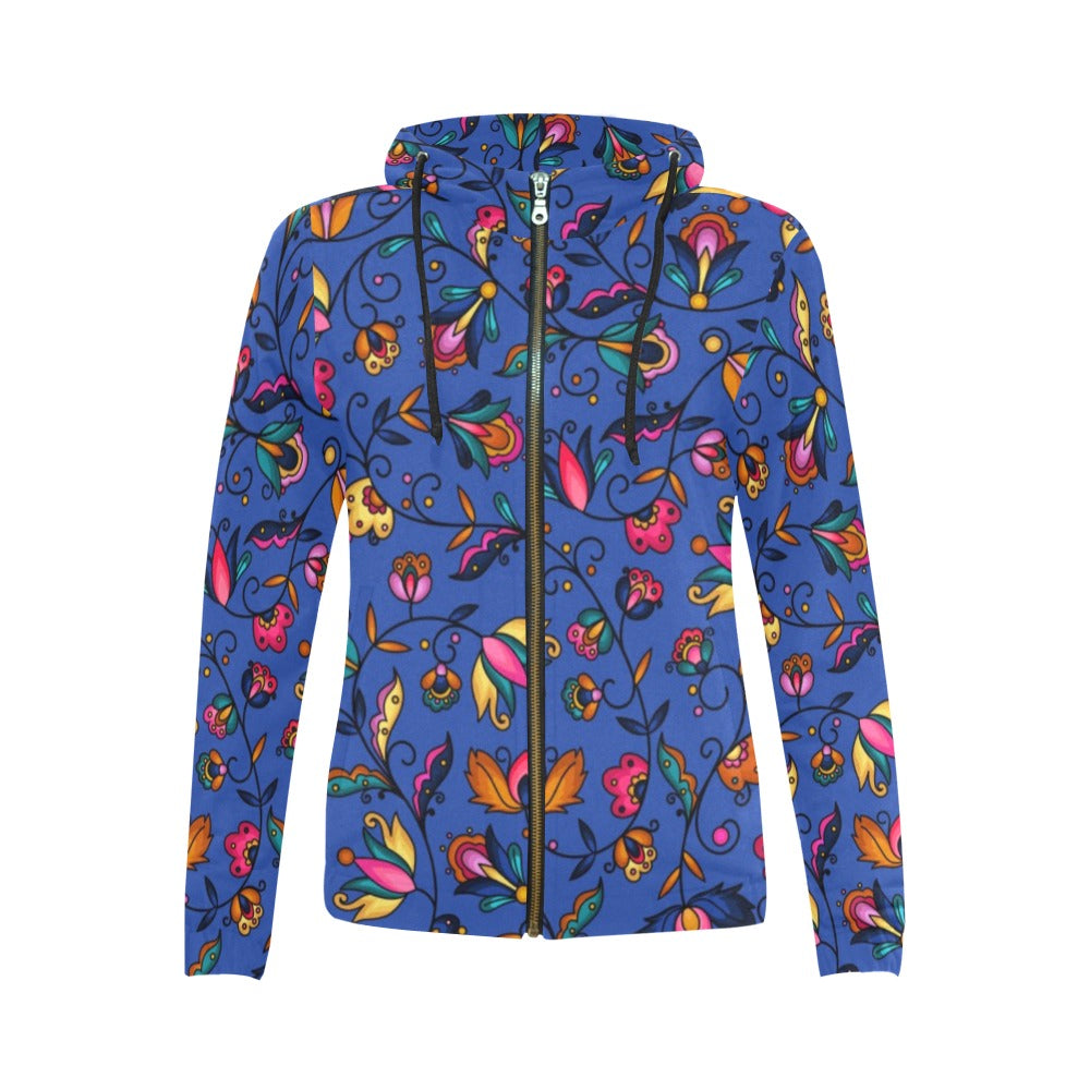 Copper Prairie Petals Full Zip Hoodie for Women