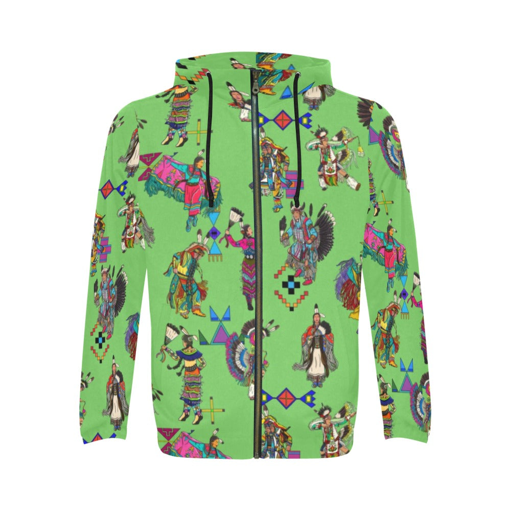 Grand Entry Dancers Grass Zip Hoodie