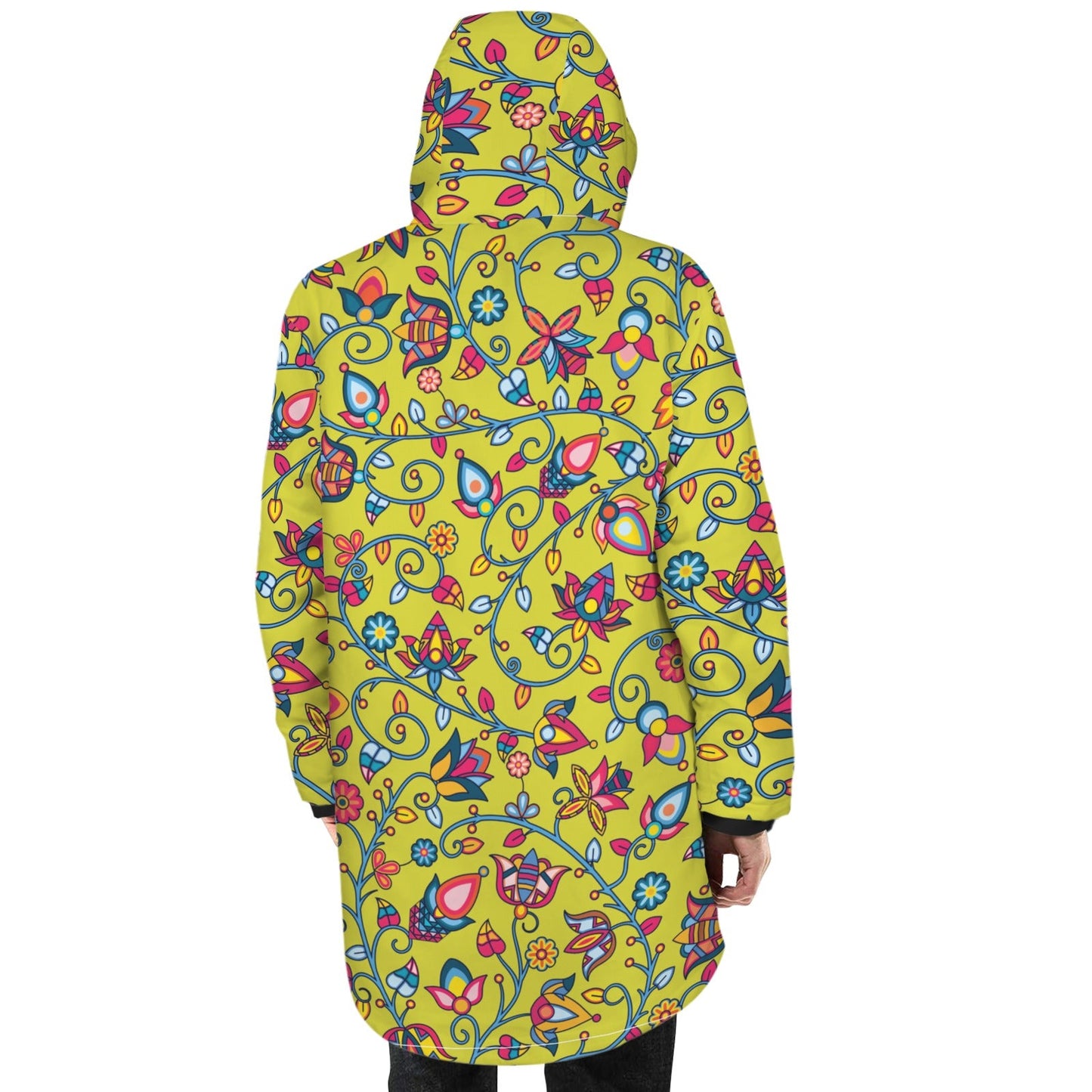 Thorny Path Yellow Unisex Sherpa Lined Hooded Coat