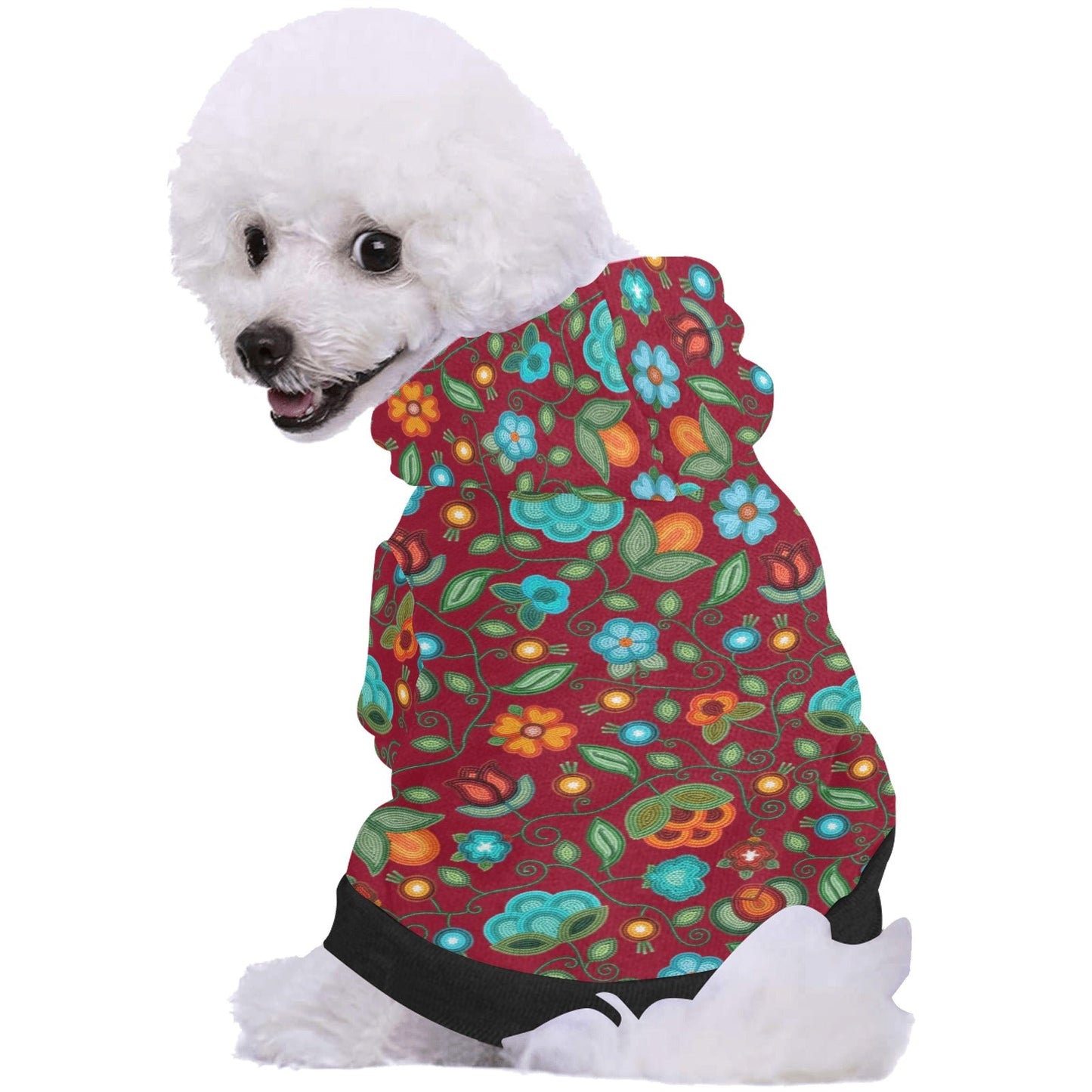 Prairie Fire Petals Red Pet Hoodie