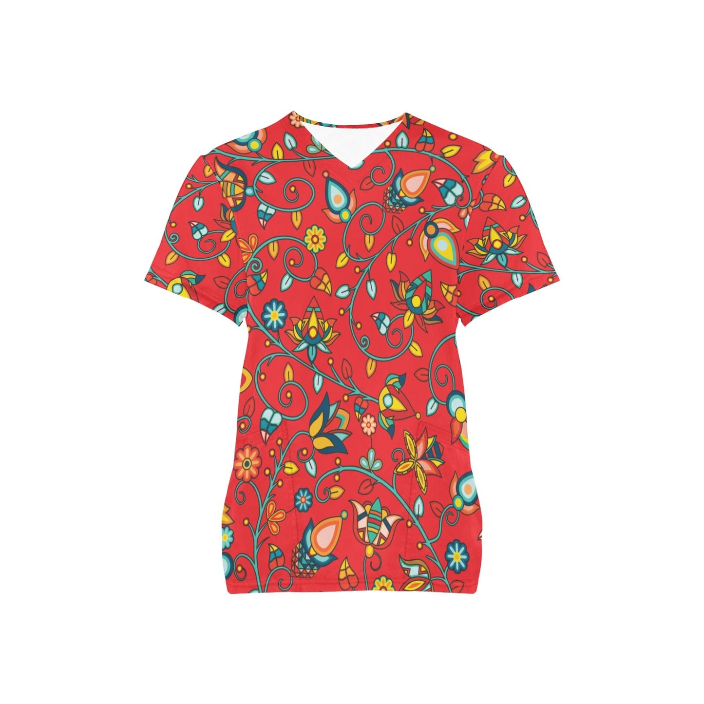Thorny Path Red Scrub Top