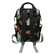 Load image into Gallery viewer, Strawberry Dreams Midnight Multi-Function Diaper Backpack/Diaper Bag
