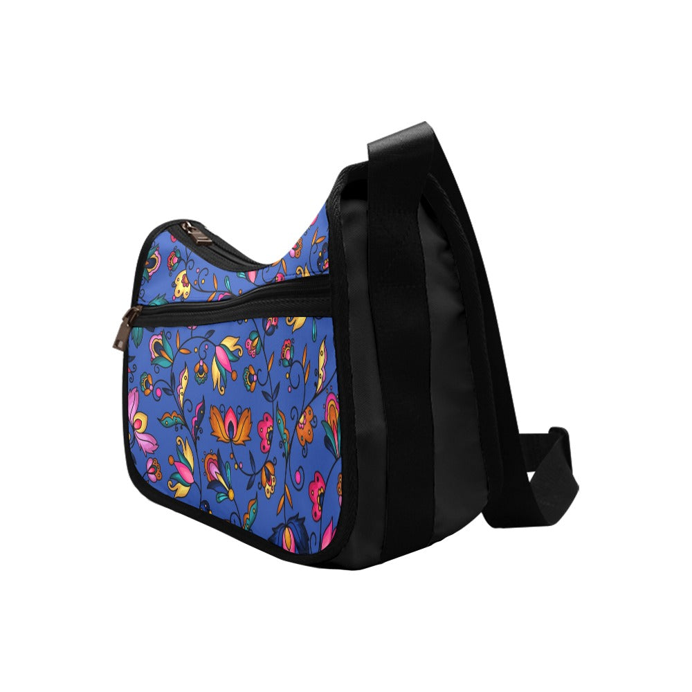 Copper Prairie Petals Blue Crossbody Bag
