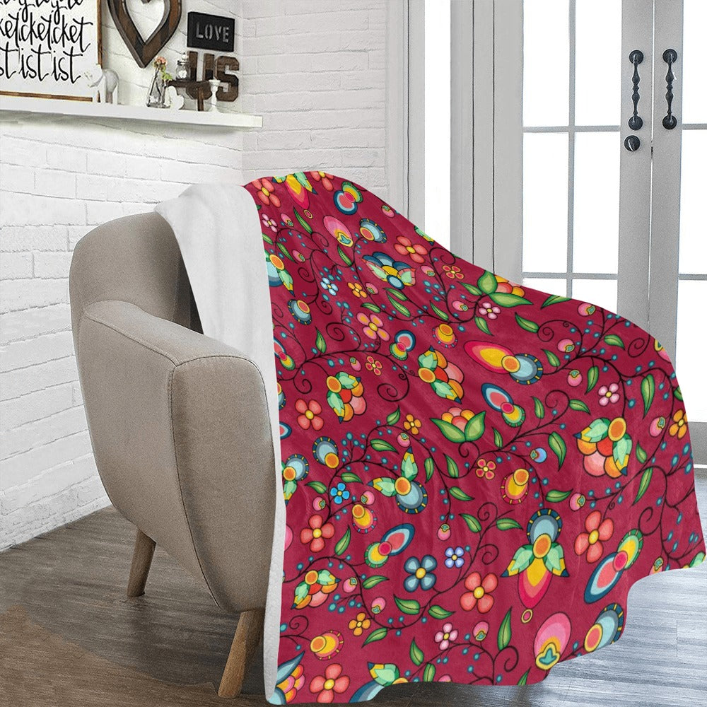 Floral Bounty Magenta X-Large Micro Fleece Blanket