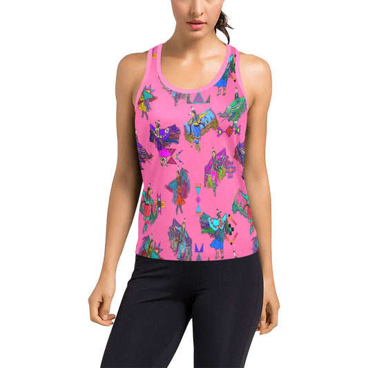 Women's Fancy Dancers Pink Women's Racerback Tank Top