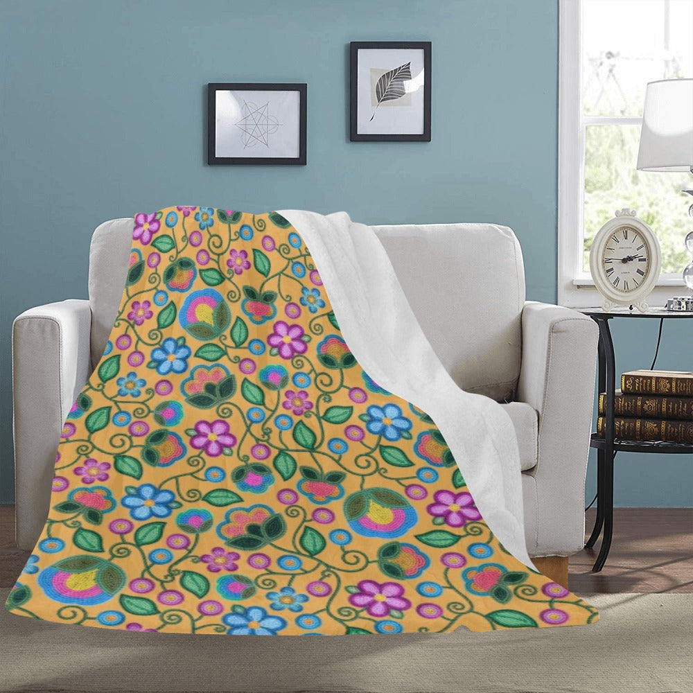 Turquoise Sunbeam Yellow X-Large Micro Fleece Blanket