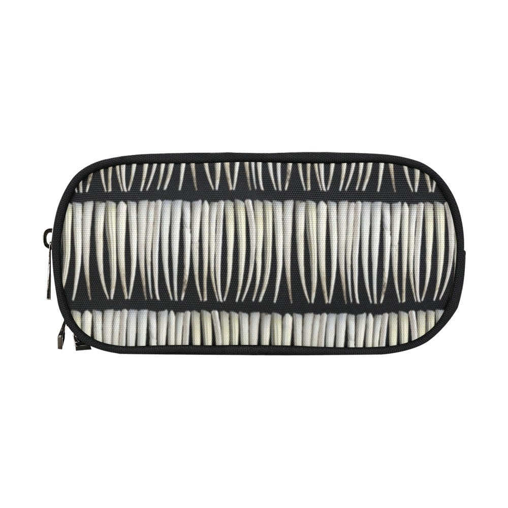 Dentalium on Black Pencil Pouch