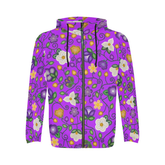 Midnight Moss Bloom Purple Zip Hoodie
