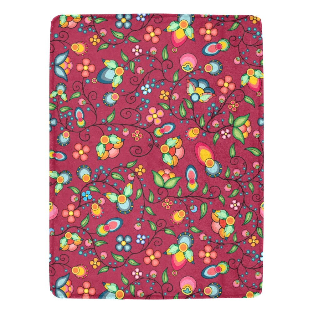 Floral Bounty Magenta X-Large Micro Fleece Blanket