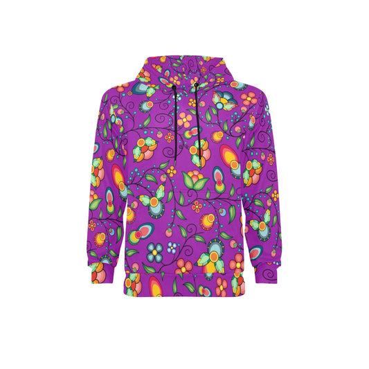 Floral Bounty Purple Fleece Hoodie