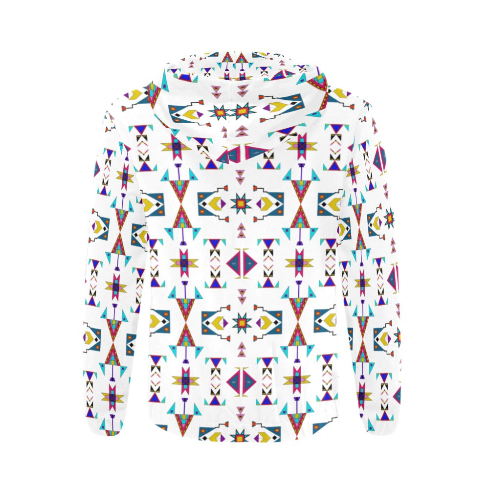 Enemy Territory White Men's Zipper Hoodie