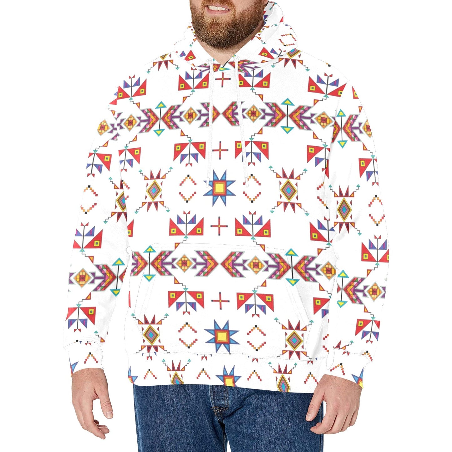 Scattered Generations White Men's Long Sleeve Fleece Hoodie