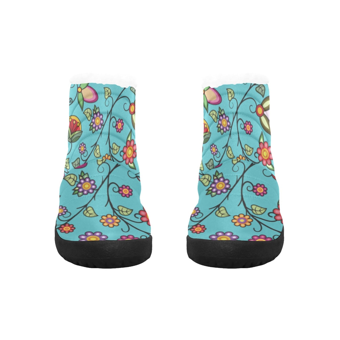 Heartbeat Petals Turquoise Women's Padded Winter Boot