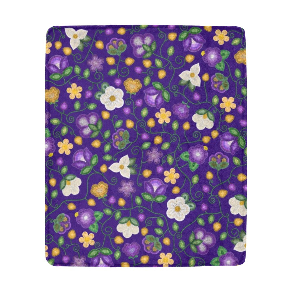 Midnight Moss Bloom Aubergine Large Micro Fleece Blanket