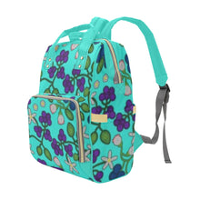 Load image into Gallery viewer, Grandmothers Stories Turquoise Multi-Function Diaper Backpack/Diaper Bag
