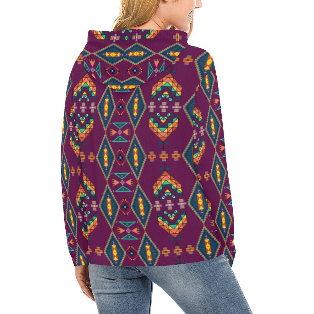 Travois Tipi Berry Hoodie for Women