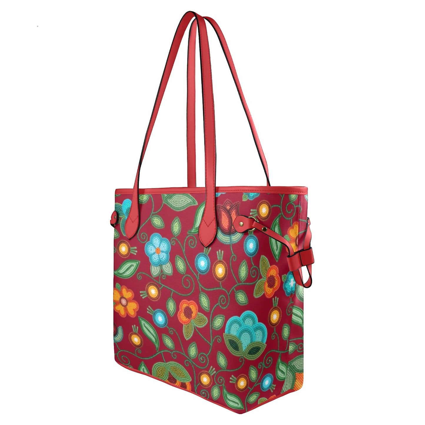 Prairie Fire Petals Red Clover Canvas Tote