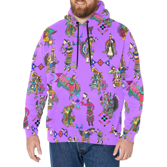 Grand Entry Dancers Purple Men's Long Sleeve Fleece Hoodie