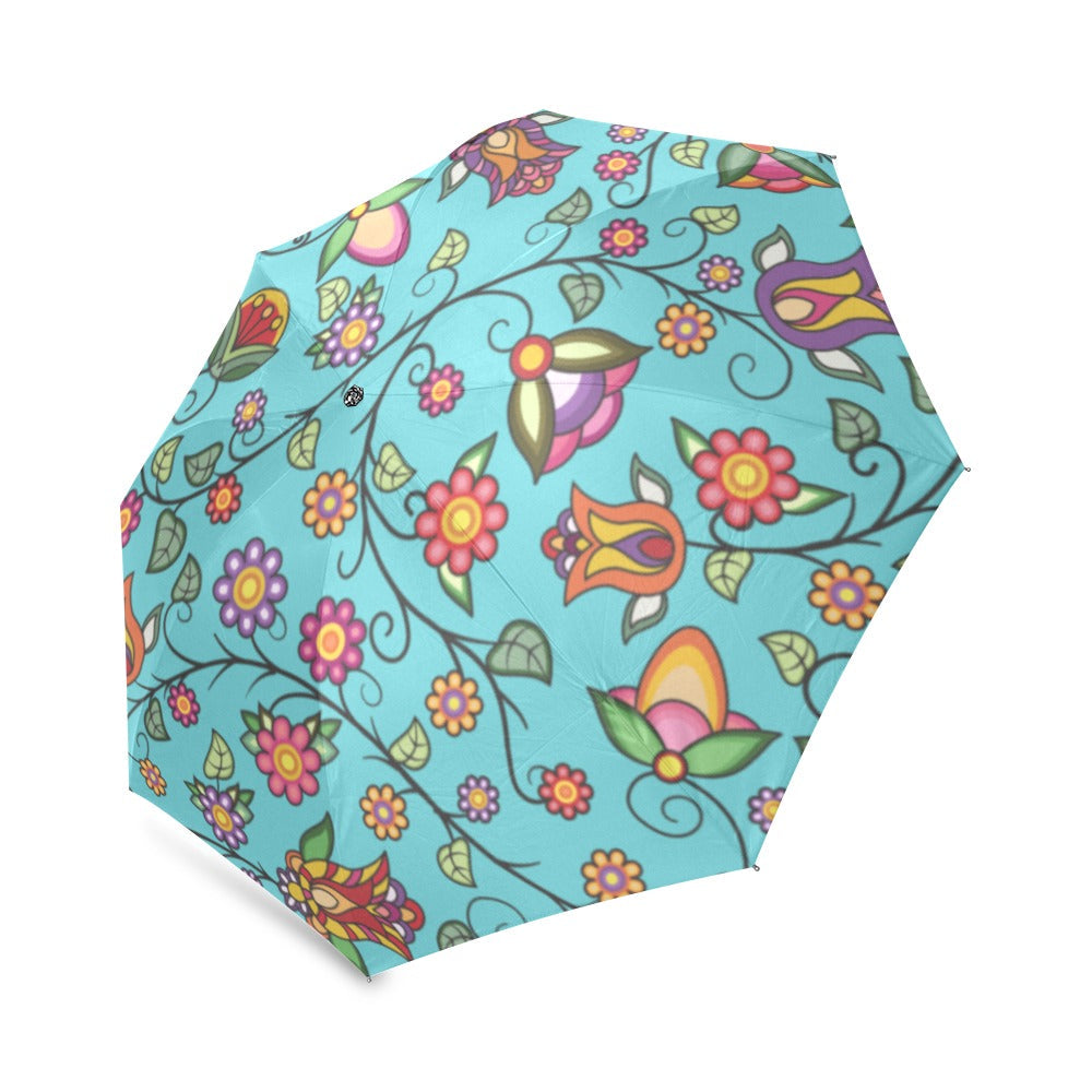 Heartbeat Petals Turquoise Foldable Umbrella
