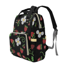 Load image into Gallery viewer, Strawberry Dreams Midnight Multi-Function Diaper Backpack/Diaper Bag
