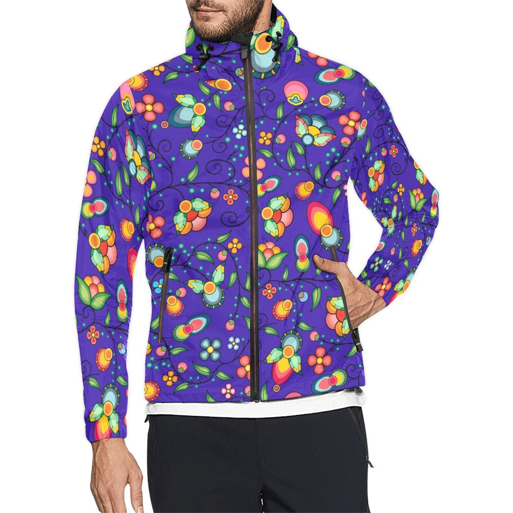 Floral Bounty Blue Men's Windbreaker