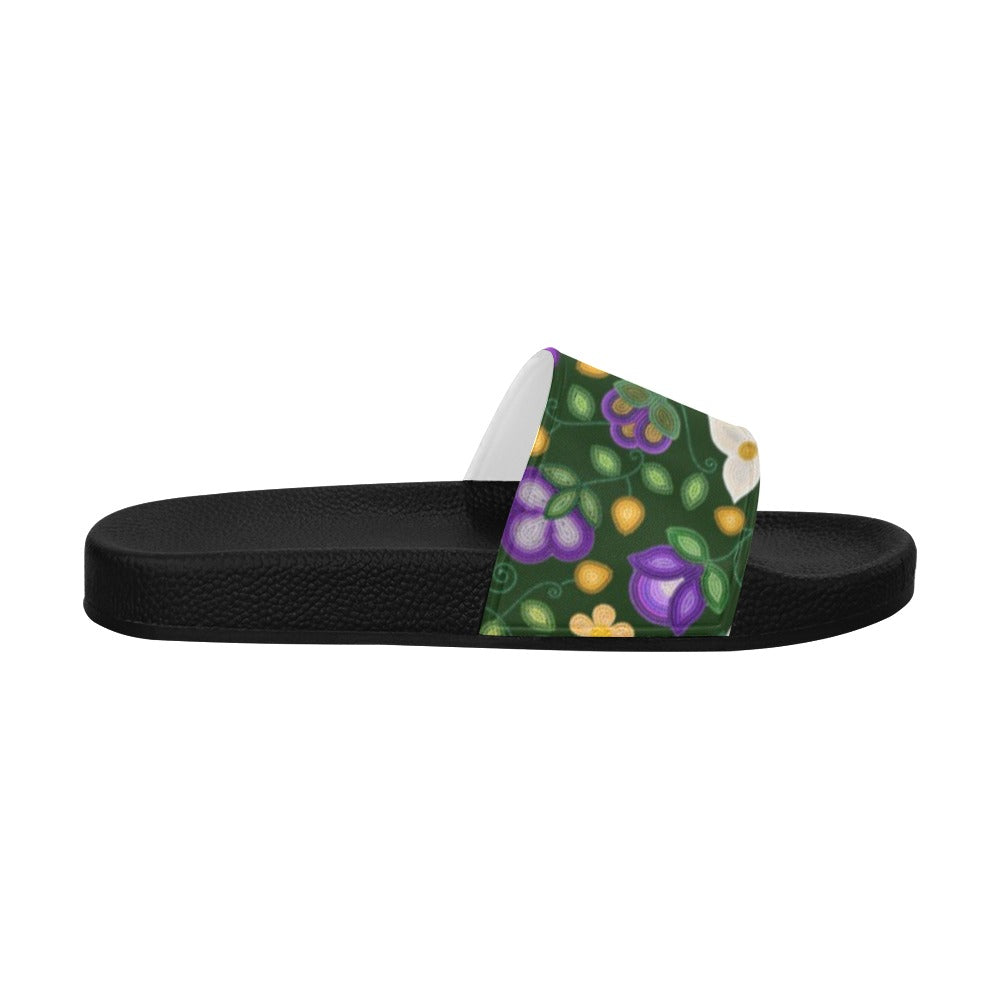Midnight Moss Bloom Forest Women's Slide Sandals