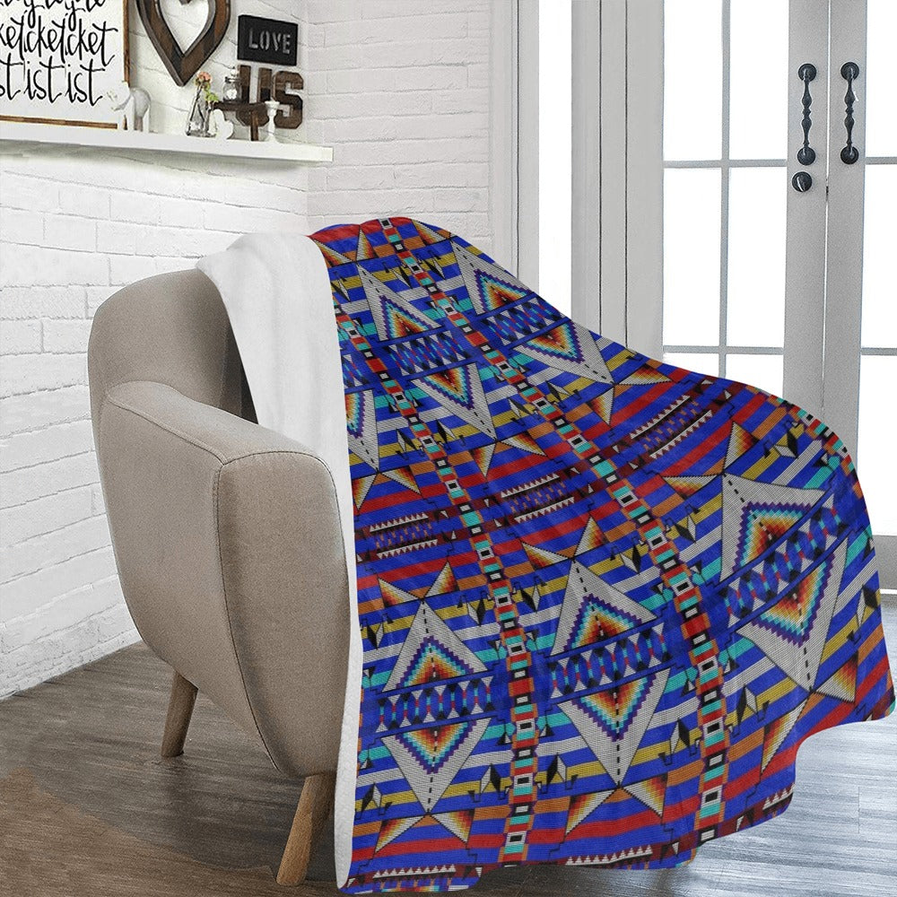 Medicine Blessing Blue X-Large Micro Fleece Blanket