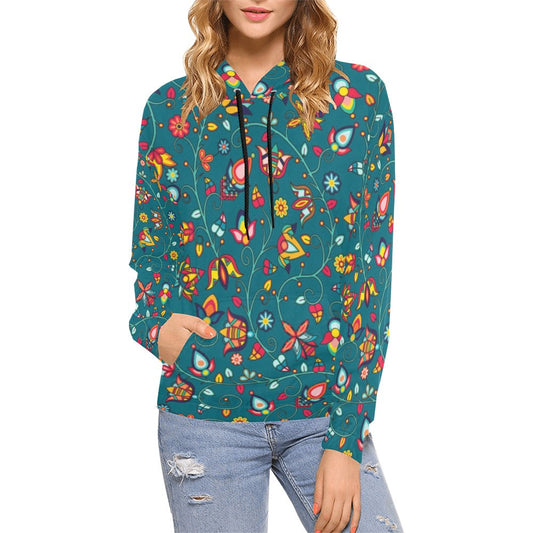 Thorny Path Teal Hoodie for Women