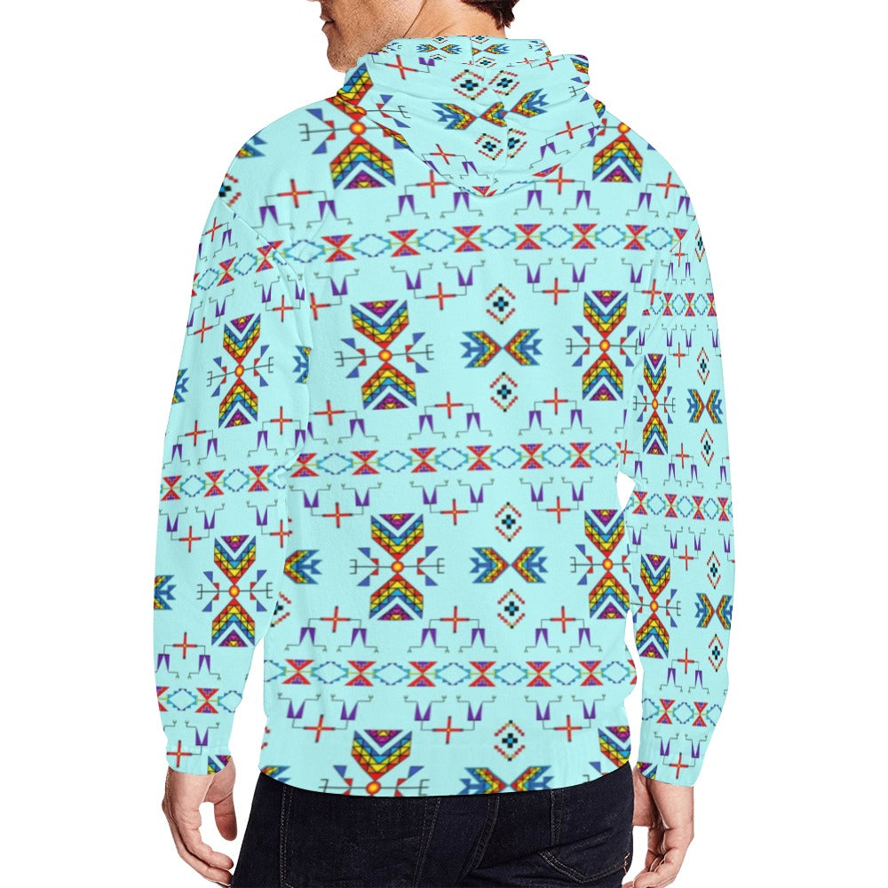 Rainy Chief Rainbow Robin Egg Men's Zipper Hoodie